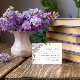 Beställningskort för babyåda i Lilac Blommigt Bok Tilläggskort