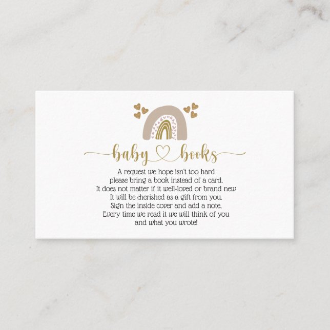 Beställningskort för bebisdusch för Cute Boho Rain Visitkort (Framsida)