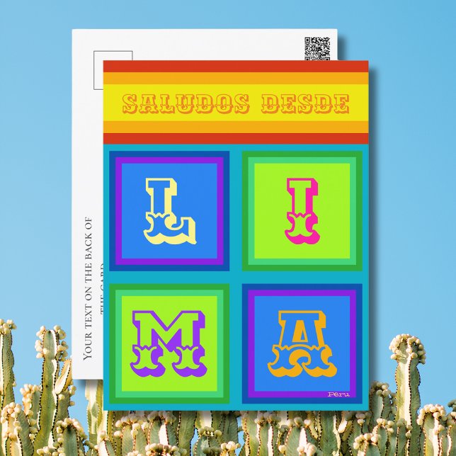 Beställningskort för Lima Peru serape färg helgdag Helg Vykort (Skapare uppladdad)