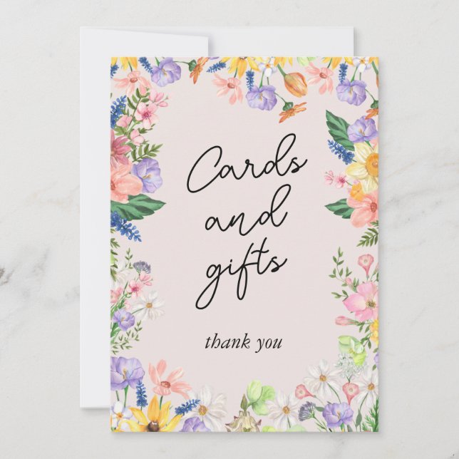 Beställningskort för Wildblomma Vår och presentkor Inbjudningar (Framsida)