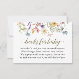 Beställningskort för Wildblommor Baby Shower Bok Inbjudningar