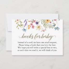 Beställningskort för Wildblommor Baby Shower Bok Inbjudningar