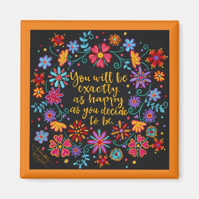 Bestäm att vara Lycklig Magnet (Framsidan)