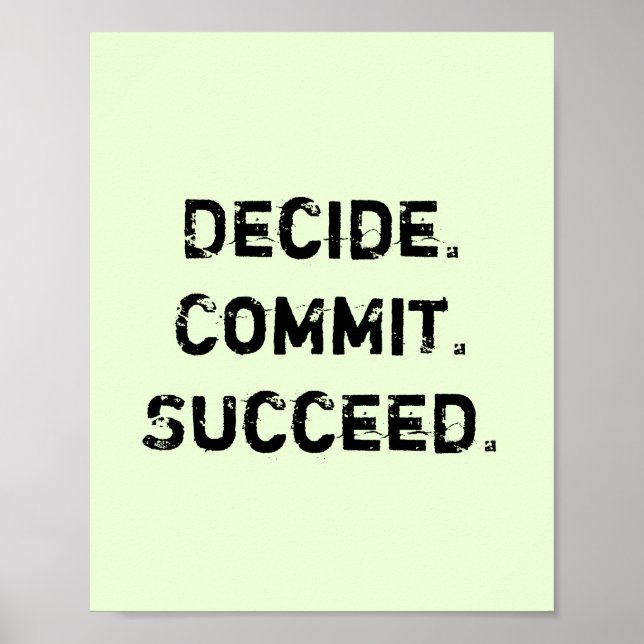 Bestäm. Genomför. Lyckades. Motiveringsoffert Poster (Framsidan)