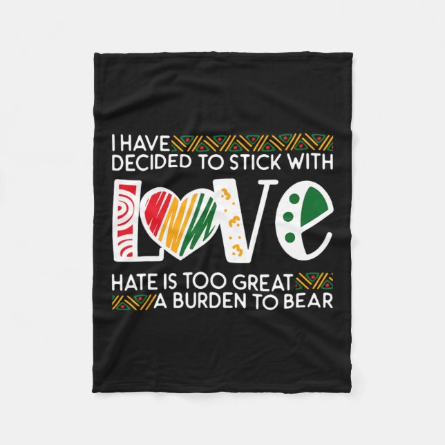 Bestäm Kärlek Mlk Black History Melanin Americ Fleecefilt (Framsidan)