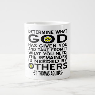 Bestäm vad Gud har gett dig Aquinas Citat Jumbo Mugg