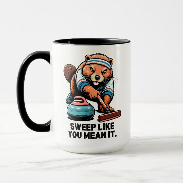 Bestämd Bävercurlinghumor Mugg (Vänster)
