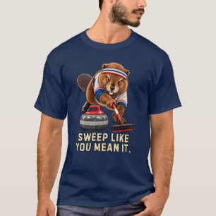 Bestämd Bävercurlinghumor T Shirt