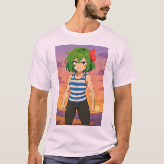 Bestämd solnedgångskrigare – Anime Flick Konst T Shirt