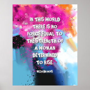 Bestämda kvinnoinspirerande citat Rosa Black Art Poster