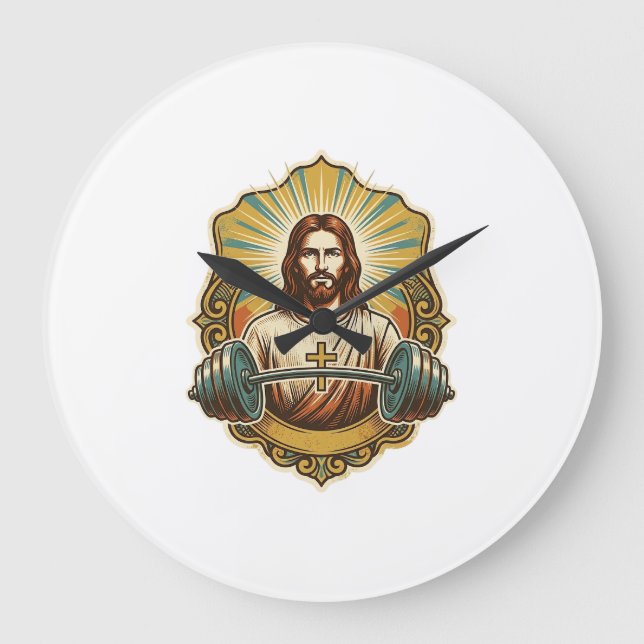 Bestämde Jesus Tung Järnstång Kraftlyftning G Stor Klocka (Framsida)