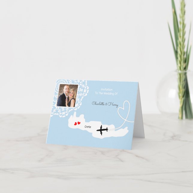 Bestämmelseort för grekiska Bröllop Inbjudan (Framsida)