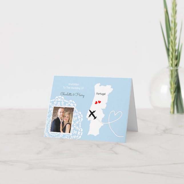 Bestämmelseort i Portugal Bröllop Inbjudan (Framsida)