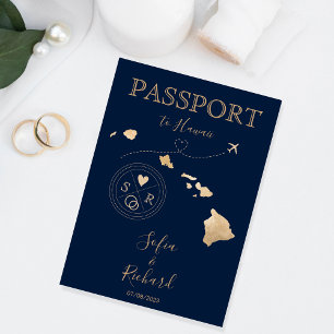 Bestämmelsepass för Hawaii Bröllop Inbjudan