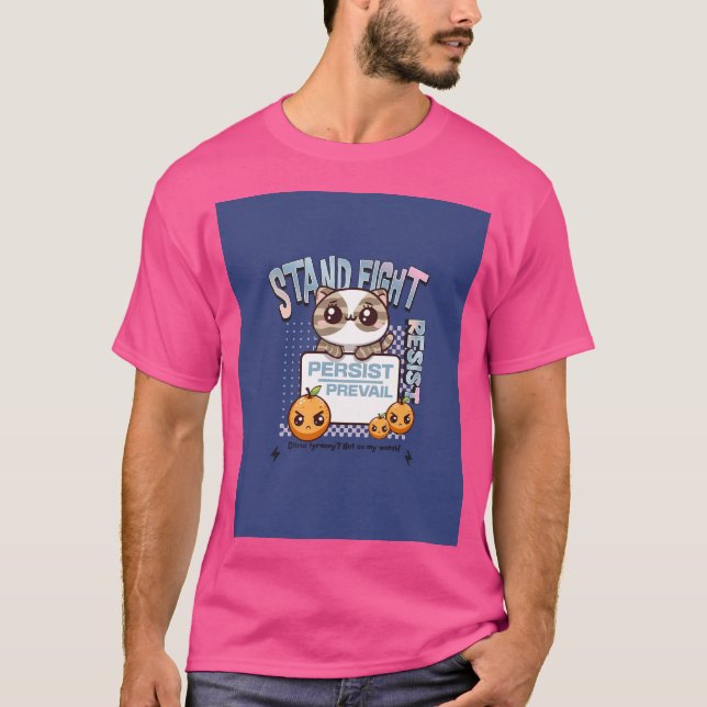 Beständiga kvarstående företräde t shirt (Framsida)