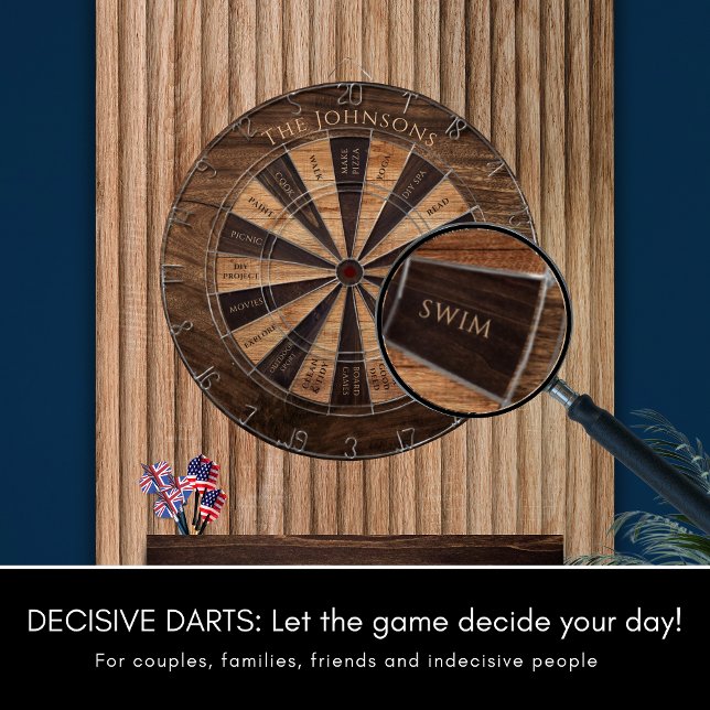 Beständiga mörka träeffekter Rustic Dartboard Darttavla (Skapare uppladdad)