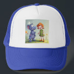 Beste Freunde Ein Mädchen und ihr lustiger Monster Keps<br><div class="desc">Ein fröhliches,  fantasievolles Motiv zeigt ein lachendes Mädchen und ihren treuen blauen Monsterfreund mit großen Augen und einem breiten Grinsen. Diese herzliche Szene bringt Freude,  Freundschaft und Fantasie in jedes Kinderzimmer oder auf kreative Produkte wie Kleidung,  Kissen oder Grußkarten!</div>
