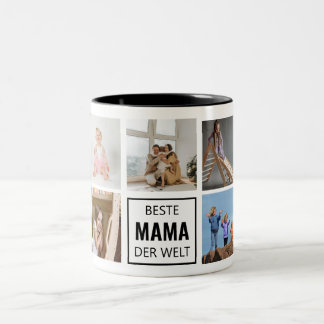 Beste Mama der Welt Fototasse Zweifarbige Tasse Två-Tonad Mugg