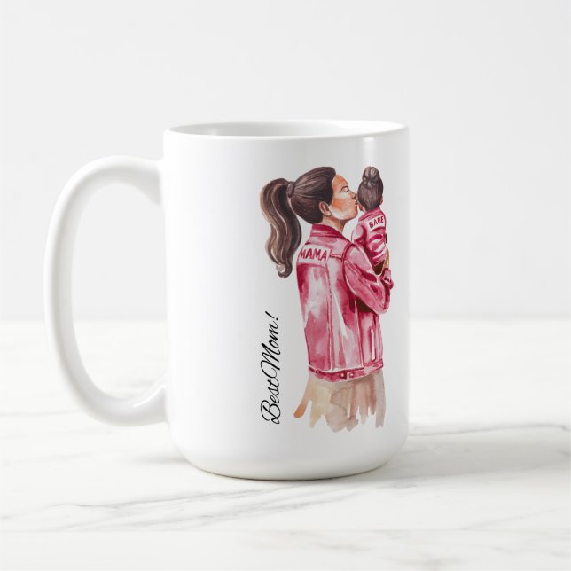 Beste Mama Mädchen Mama  Kaffemugg (Vänster)