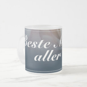 Beste Mutter aller Zeiten mit großer rosa Ro Frostad Glasmugg