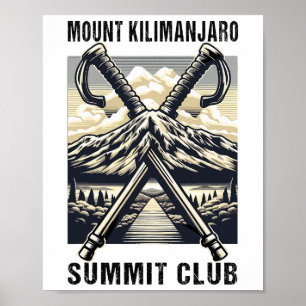 Besteg Mount Kilimanjaro Summit Club-vandring Tanz Poster