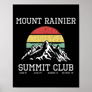 Besteg Mount Rainier Summit Club Hike Washington Poster