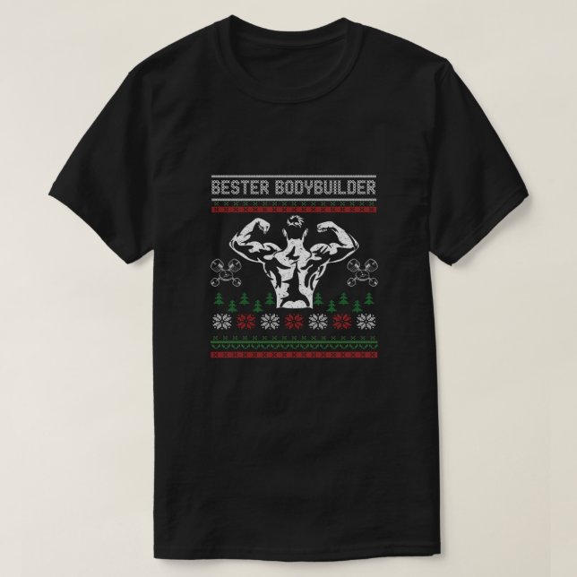 Bester Bodybuilder Ugly Sweater Christmas Sports G T Shirt (Design framsida)