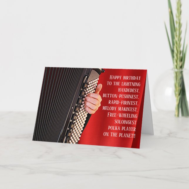 Bestest Accordionist Accordion Player Birthday Kort (Framsida)