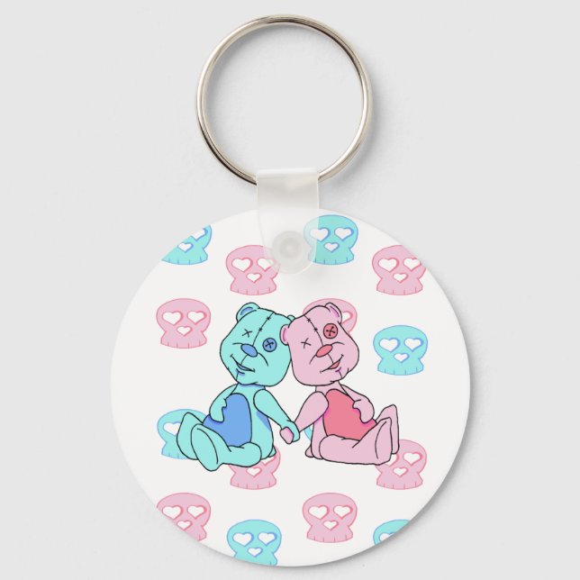 Bestest Best rosa blue döskallars Nyckelring (Framsida)