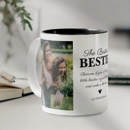 Bestest Bestie Photo Collage Två-Tonad Mugg