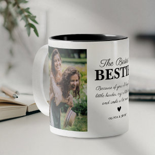 Bestest Bestie Photo Collage Två-Tonad Mugg
