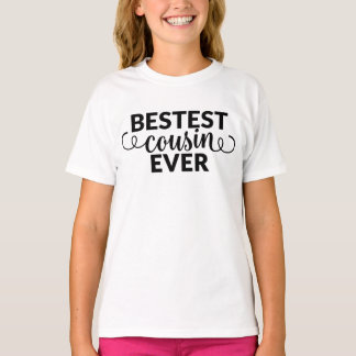 Bestest Cousin Aldrils Girls Shirt med Swirls Tee Shirt