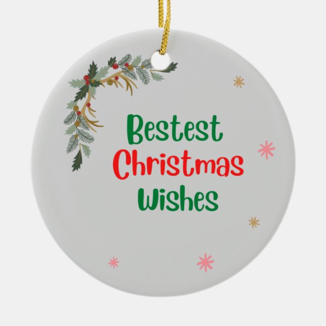 Bestest jul Önskemål Julgransprydnad Keramik (Framsidan)