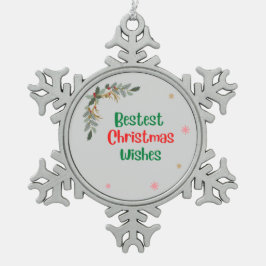 Bestest jul Önskemål Snöflinga Pewter Julgransprydnad