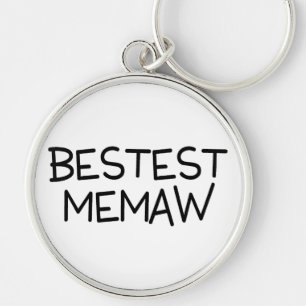 Bestest Memaw Rund Silverfärgad Nyckelring