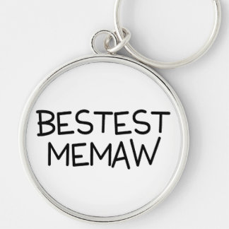 Bestest Memaw Rund Silverfärgad Nyckelring