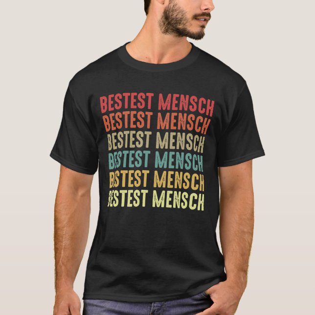 Bestest Mensch Best Man Gift Retro Färg T Shirt (Framsida)