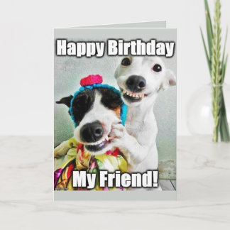 Bestfriend Funny Cute Dog Birthday Card Kort