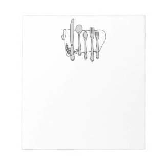 Bestick silverbestick svart vit design 14 cm x 15 anteckningsblock