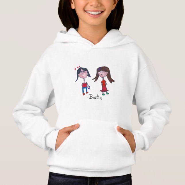 Bestie4You Girl's Hoodie T Shirt (Framsida)