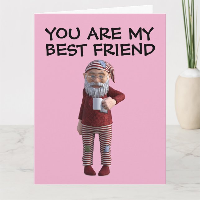 BESTIE BÄST FRAEND GNOME COFFEE-KORT KORT (Framsida)