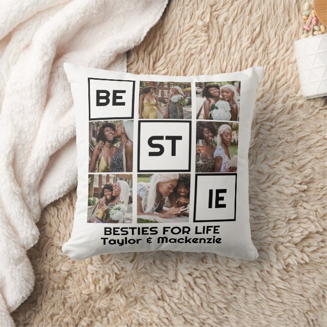 Bestie Best Friends 7 Photos and Personlig Text Kudde (Filt)
