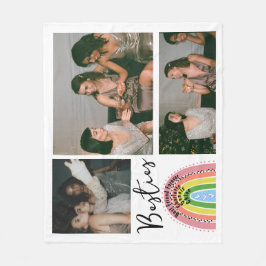 Bestie Best Friends Forever Rainbow Photo Collage Fleecefilt