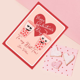 Bestie Best Tea Galentines Alla hjärtans dag Julkort