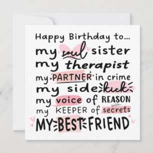 Bestie Birthday Card - Birthday Card for BestFrien Inbjudningar