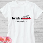 Bestie Bridesmaid Bachelorette T Shirt<br><div class="desc">Gör brudens sida extra speciell med vår Bridesmaid Bestie Personlig T-Shirt. Visa din bästa vänstatus och sten matchande skjortor på bachelorette-festen. Perfekt för roligten och trendiget bröllop firande!</div>