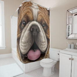 Bestie Bulldog Shower Curtain