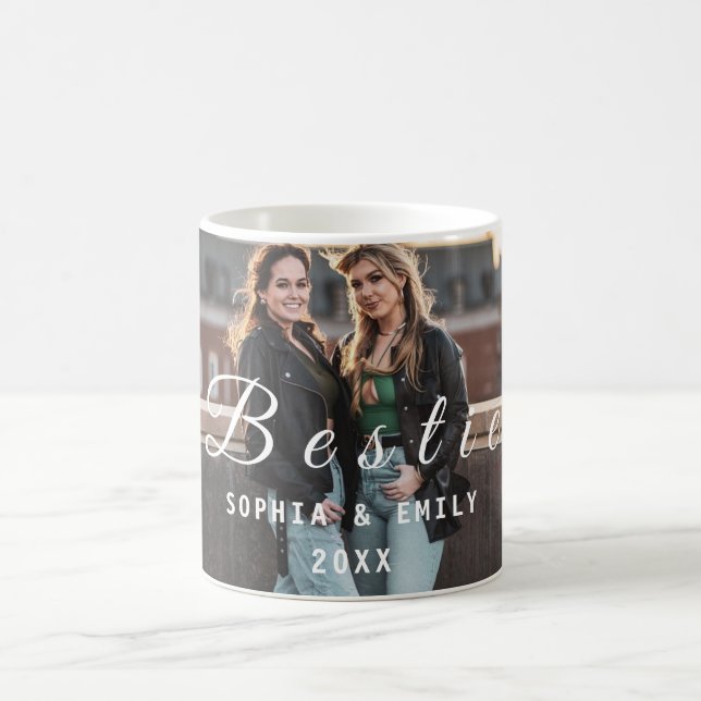 Bestie Collage Mug – Custom Photos, Names & Year Kaffemugg (Center)