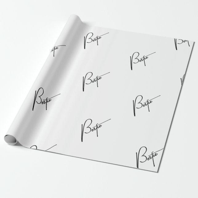 Bestie’ Cute & Roligt Gift Wrapping Papper för Vän Presentpapper (Utrullad)