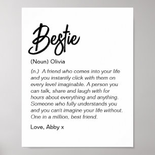 Bestie-definition Poster bästa kompisgåva